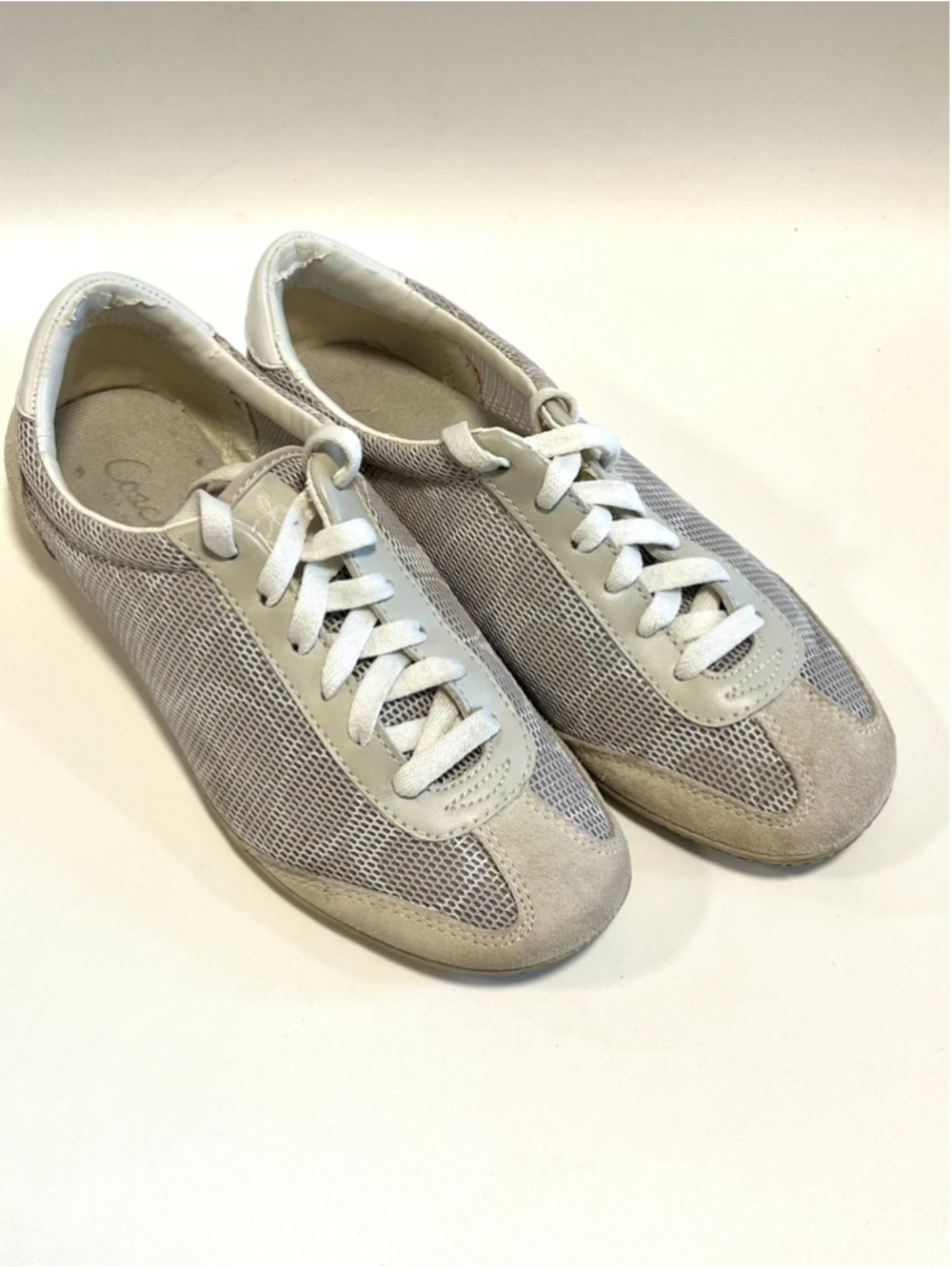 Coach Neala Sneakers 6.5 Grey Suede Mesh Y2K Retro Low Top Trainers